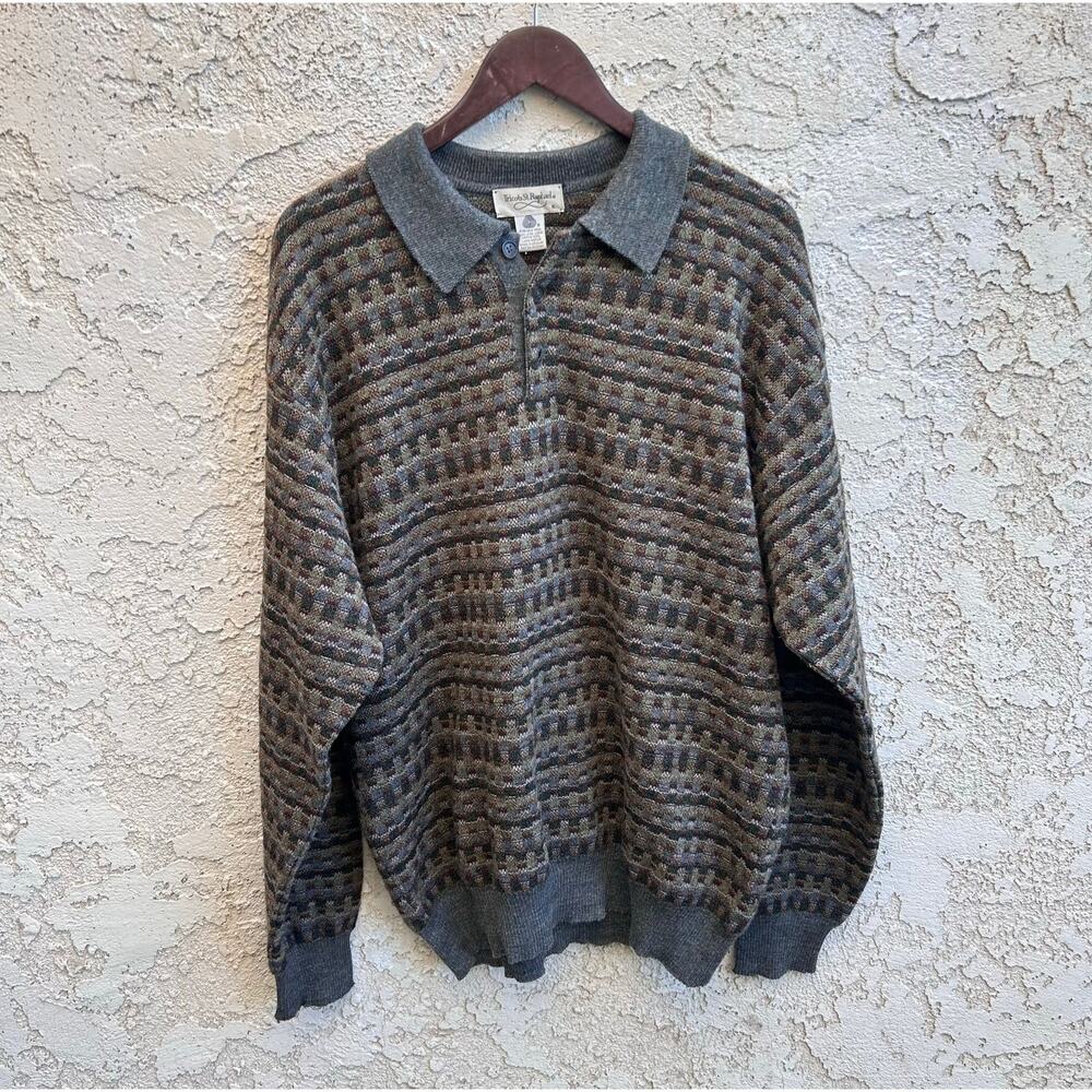 Vintage Tricots St. Raphael Merino Wool Collared Sweater Size Men L